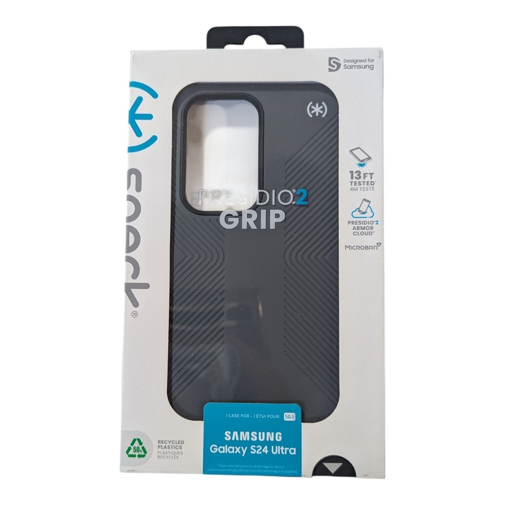 Oo1-N Speck Presidio2 Grip Case for Samsung Galaxy S24 Ultra - Charcoal Gray